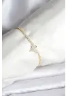 Anka Kuşu Model Zirkon Taşlı Gold Renk Çelik Su Yolu Kadın Bileklik