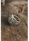Antik Gümüş Renk Akrep İşleme Ayarlanabilir Erkek Yüzük