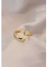 Ayarlamalı Altın Renk Metal Sarılan Eller Model Yüzük