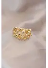 Ayarlamalı Altın Metal Bombeli Boluncuk Model Yüzük