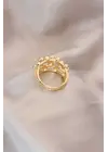 Ayarlamalı Altın Metal Bombeli Boluncuk Model Yüzük