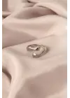 Ayarlamalı Gümüş Metal Sarılan Eller Model Çelik Yüzük