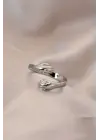Ayarlamalı Gümüş Metal Sarılan Eller Model Yüzük