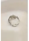 Ayarlamalı Gümüş Renk Metal Zirkon Taşlı Zikzak Yüzük