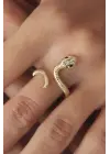 Ayarlanabilir Gold Renk Yılan Kadın Yüzük