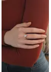 Ayarlanabilir Silver Renk Taşlı Yüzük