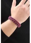 Bordo Mavi Paracord Bileklik