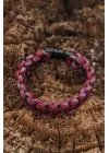 Bordo Mavi Paracord Bileklik