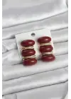 Bordo Vintage Model Gold Renk Kadın Küpe