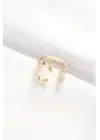 C Harfli Altın Renk Ayarlanabilir Yüzük