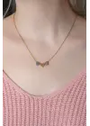 Çelik 3 Renkli Minimal 3lü Kalp Kolye