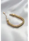 Çelik Gold Renk Kalın Zincir Model Kadın Bileklik
