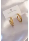 Çelik Gold Renk Sarmal Model Kadın Küpe