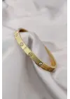 316L Çelik Gold Renk Zirkon Taşlı Bileklik