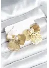 Çiçek Model Gold Renk Pirinç Kadın Küpe