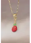 Çilek Detaylı Zincir Kolye