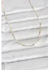 CM 14K Gold Renk Çubuk Kesme Zincir Model 60 cm Kadın Kolye