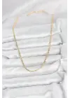 CM 14K Gold Renk Ezme Burgu Zincir Model 60 cm Kadın Kolye