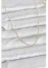 CM 14K Gold Renk İnce Top Zincirli 60 cm Kadın Kolye