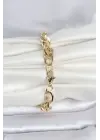 CM 14K Gold Renk Kalın Burgu Zincirli Model Kadın Bileklik