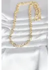 CM 14K Gold Renk Kalın Halka Zincirli 60 cm Kadın Kolye