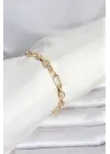 CM 14K Gold Renk Kalın Zincir Model Kadın Bileklik