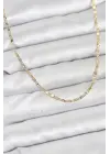 CM 14K Gold Renk Lazer İnce Zincirli Kadın Kolye