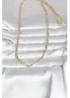 CM 14K Gold Renk Lazer Kesim Zincirli Model 60 cm Kadın Kolye