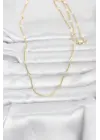 CM 14K Gold Renk Lazer Puntalı Model 60 cm Kadın Kolye