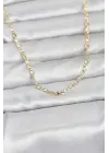 CM 14K Gold Renk Lazer Zincirli Model 60 cm Kadın Kolye