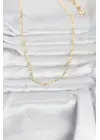CM 14K Gold Renk Lazer Zincirli Model 60 cm Kadın Kolye