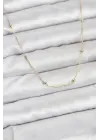 CM 14K Gold Renk Minik Top Zincirli Kadın Kolye