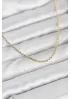 CM 14K Gold Renk Top Zincirli Model 60 cm Kadın Kolye