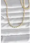 CM 14K Gold Renk Top Zincirli Model 60 cm Kadın Kolye