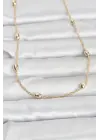 CM 14K Gold Renk Topçuklu Burgu Zincir Model 60 cm Kadın Kolye