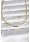 CM 14K Gold Renk Yassı Zincir Model 45 cm Kadın Kolye