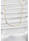 CM 14K Gold Renk Yassı Zincir Model 60 cm Kadın Kolye