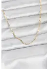 CM 14K Gold Renk Yassı Zincir Model 60 cm Kadın Kolye