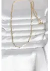 CM 14K Gold Renk Yassı Zincir Model 60 cm Kadın Kolye
