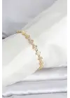 CM 14K Gold Renk Yonca Model Kadın Bileklik