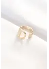 D Harfli Altın Renk Ayarlanabilir Yüzük