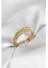 Gold Renk Başak Model Zirkon Taşlı Kadın Yüzük