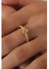 Gold Renk Damla Figür Zirkon Taşlı Kadın Yüzük