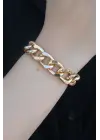 Gold Renk Kalın Zincir Model Kadın Bileklik