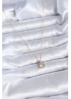 Altın  Kare Zirkon Taş Model  Çelik Kolye