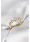 Gold Renk Kelebek Model Pirinç Kadın Yüzük