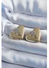 Altın Kırık Kalp Model  Çelik Küpe
