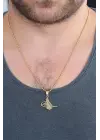 Gold Renk Metal Osmanlı Tuğra Figürlü Erkek Kolye