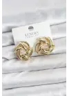 Gold Renk Çelik Keskin Sarmal Model Kadın Küpe