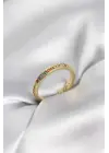 Gold Renk Sıralı Renkli Zirkon Taşlı Kadın Yüzük